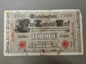 🇩🇪 1910 German 1000 Mark Reichsbanknote Imperial WWI Era Note - Picture 1 of 2