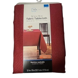 Mainstays Holiday Christmas Fabric Tablecloth 52"W X 70"L Red - Picture 1 of 2