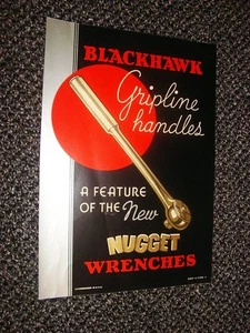 Um 1930 Blackhawk Nugget Schraubenschlüssel Gripline Griffe Schild - Bild 1 von 1