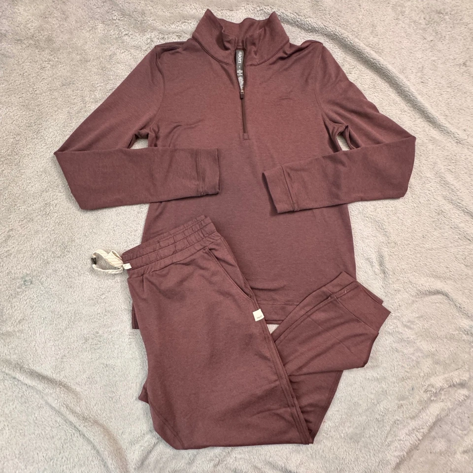 Vuori Media Cremallera Pullover Sudadera Pantalones Jogger Conjunto Rosa Polvoriento Talla S ¡EXCELENTE ESTADO USADO! Foto 1 de 4