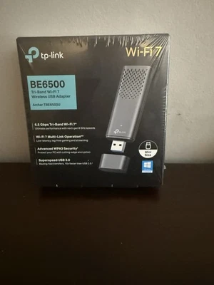 New tp-link BE6500 Tri-Band Wi-Fi 7 Wireless USB Adapter ARCHER TBE6500U NEW - Image 1 of 4