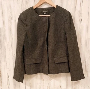 Ann Taylor Größe 10 Rundhalsausschnitt Anzugjacke anthrazitgrau kragenlos  - Bild 1 von 9