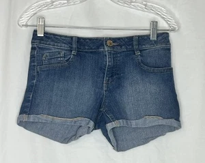 So 3' Inseam Girls Denim Cuffed Shorts Sz 14 - Picture 1 of 7