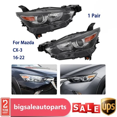 For 2016-2022 Mazda CX-3 Headlight Halogen Headlamps w/o LED DRL Left&Right Pair Foto 1 de 4