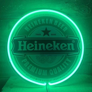 HEINEKEN BEER Premium Quality, Light Sign Neon Lamp Bar Decor Man Cave Vintage - Picture 1 of 12
