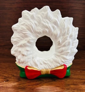 Vintage Tampa Bay Form Co weiß Keramik Kranz Serviettenhalter Weihnachten Feiertage - Bild 1 von 8