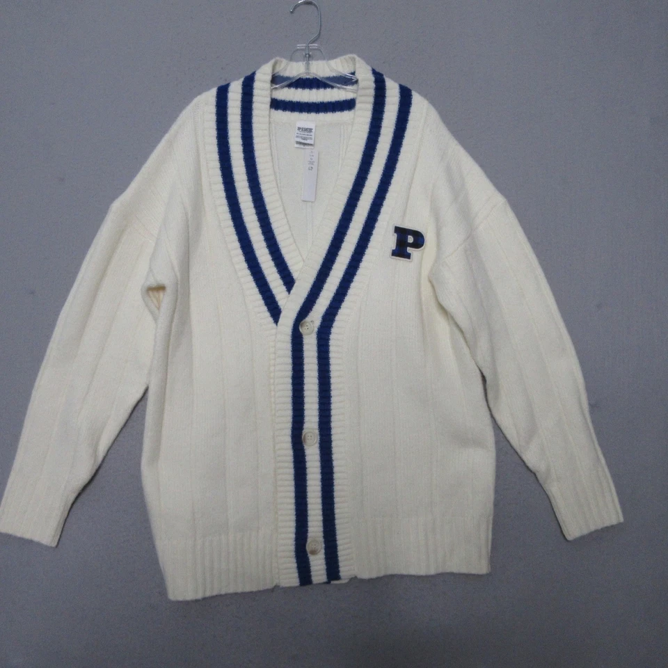 Cárdigan ROSA Victorias Secret University XS Letterman Talla Grande Academia Preppy Nuevo con Etiquetas Foto 1 de 4