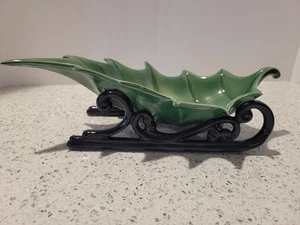 De Colección Hoja de Acebo Verde Navidad Trineo Trineo Nuez Caramelo Baratija Plato Corredores Negros - Imagen 1 de 7