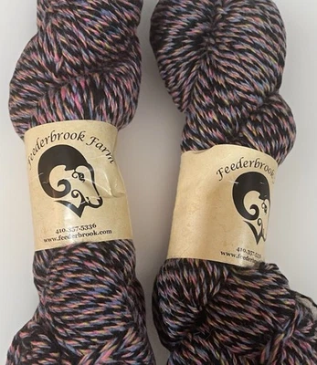 Feederbrook Farm BFL Wool Yarn 3-Ply Hand Dyed 2 Skeins 100g 200yd Each - Image 1 of 4