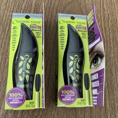  2 Physicians Formula Lash-Boosting Organic Wear Mascara Ultra Black 7561 NEW - Image 1 of 3
