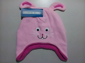 Winter Essentials Pink Girls Size 4-7 Soft Bunny Rabbit Hat - Picture 1 of 4
