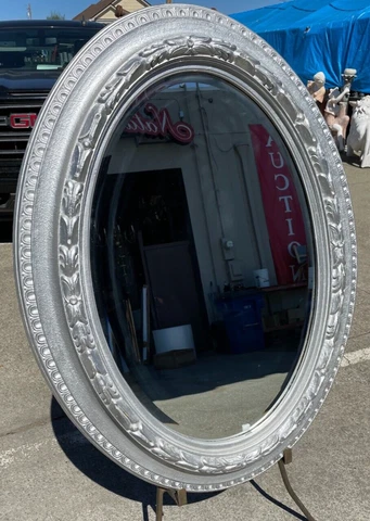 Unique Oval Beveled Glass Mirror Cover