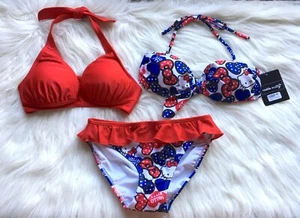 Sanrio HELLO KITTY Bikini 2way Swimsuit Swimwear Swimming Red M9 Japan Exclusive - Picture 1 of 13