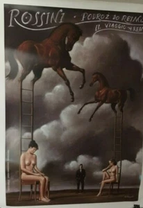 Original Vintage "Il Viaggio a Reims" Opera Polish Poster Linen Backed - Picture 1 of 5