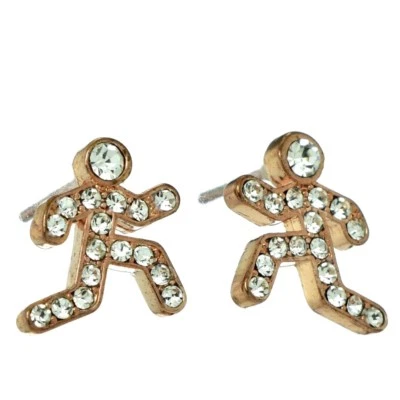 Runner Jewelry Made With Swarovski Crystal Runners Rose Gold Plated Earrings  - Imagem 1 de 3