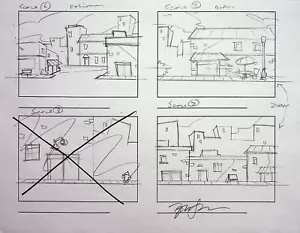 Dibujo de producción de animación 1993 firmado por Tom Shannon #TS - Imagen 1 de 2