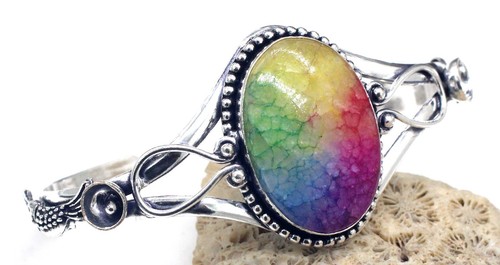 VALENTINO Bracciale argento sterling 925 agata solare pietre preziose dr gioielli misura ADJ