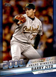 2020 Topps Series 2 BARRY ZITO Decades' Best BLUE Parallel Athletics #DB-89