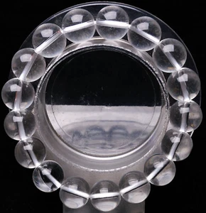 12.2mm Natural White Quartz Gemstone Crystal Round Beads Bracelet AAA - Imagen 1 de 6