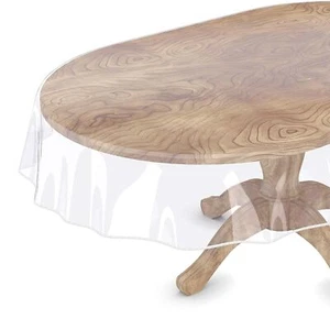 Clear Oval Table Cover Protector 60 x 90 Inches Oval Shape Plastic Transparen... - Picture 1 of 8