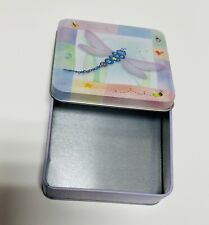 Dragonfly Tin Box Butterflies Dragonfiles 3.5” Square