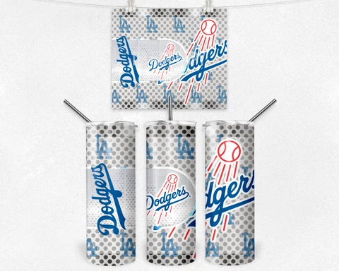 20oz Los Angeles Dodgers MLB Baseball tumbler with box lid and straw Cover