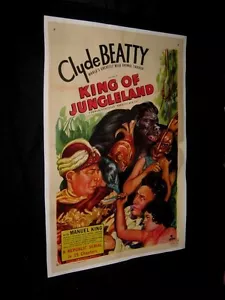 Orig CLYDE BEATTY DARKEST AFRICA KING OF THE JUNGLELAND Linen O/S ELAINE SHEPARD - Picture 1 of 1