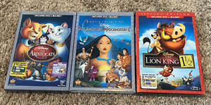 Disney Pocahontas Lion King Aristocats DVD +Blu-ray 3Disc Special Ed Slip Cover