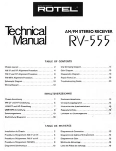 Service Manual-Anleitung für Rotel RV-555 - Foto 1 di 1
