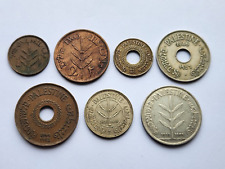 Palestine British Mandate Full Coin Set 1 2 5 10 20 50 100 Mil Inc 1927 1944