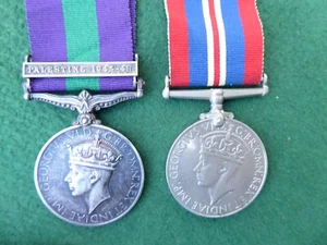 MILITARY GSM GENERAL SERVICE MEDAL 1945-48 & WAR SERVICE MEDAL NAMED TO A.P.C - Picture 1 of 8