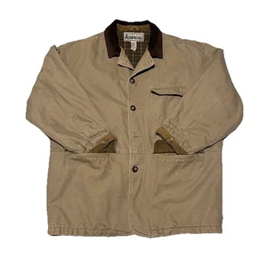 Giacca vintage Aeropostale fienile cappotto lavoro trapuntato foderato flanella campo kaki XL LEGGI - Foto 1 di 15