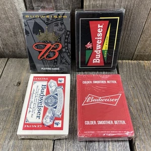 Dead Stock Budweiser Playing Cards Factory Sealed Poker - Lot of 4 - USA Made - Picture 1 of 14