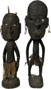 Papua-Neuguinea Ahnengeist Schutz und Fruchtbarkeit groß 26” 28” Paar - Bild 1 von 15