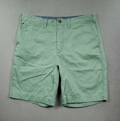 Pantalones Cortos Polo Ralph Lauren Hombres 36 Verde Relajado Chinos 10" Tiro Alto Sarga Preppy Foto 1 de 4