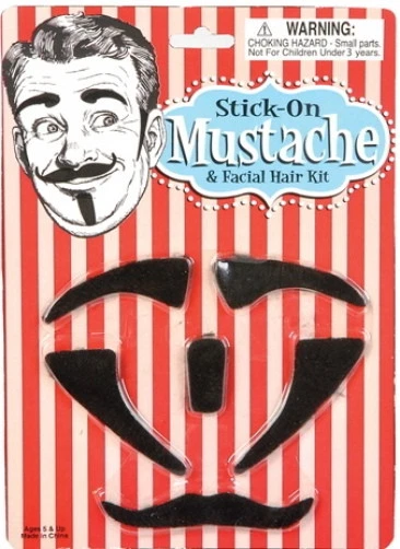 Kit de vello facial y patillas bigote de fiesta falso disfraz quemaduras laterales Halloween Foto 1 de 1