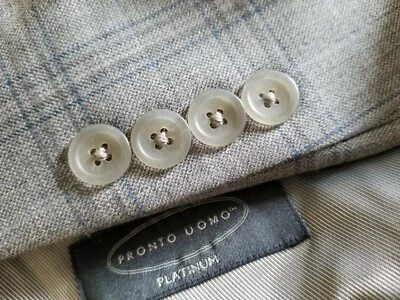 50R Blue Tan Plaid ALL-SEASON wool Blazer Sport Coat Pronto uomo NWOT - Image 1 of 4