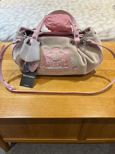 Juicy Couture Twig Dogs Hobo Bag Beige Pink Velvet - Picture 1 of 10
