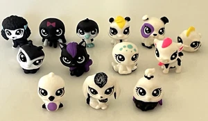LPS Littlest Pet Shop Minis Black White Collection 3 Teensies - Picture 1 of 11