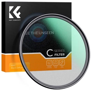 K&F Concept 55mm 1/4 Black Diffusion Mist Special Effects Soft Filter NAON-C - Picture 1 of 11