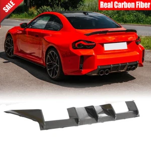 Fit For BMW M2 G87 Coupe 2022-2024 Real Carbon Rear Bumper Diffuser Lip Spoiler - Picture 1 of 13