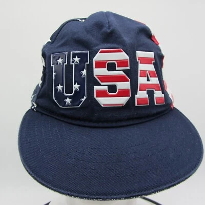 The Childrens Place USA Flag 4th of July Kids Hat Cap Blue 4T Elastic Strap Back - Image 1 of 4