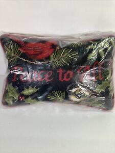 Williamsburg Peace To All  Stitched Holiday Decorative Pillow Christmas 2005 New