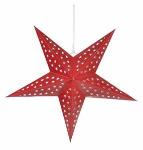 Quasimoon 24" Solid Red Cut-Out Paper Star Lantern, Hanging Decoration by Pap...
