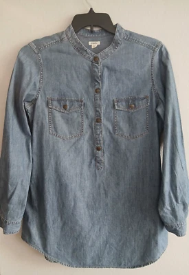 Camisa túnica popover manga larga de mezclilla azul talla L de FOSSIL para mujer Foto 1 de 4