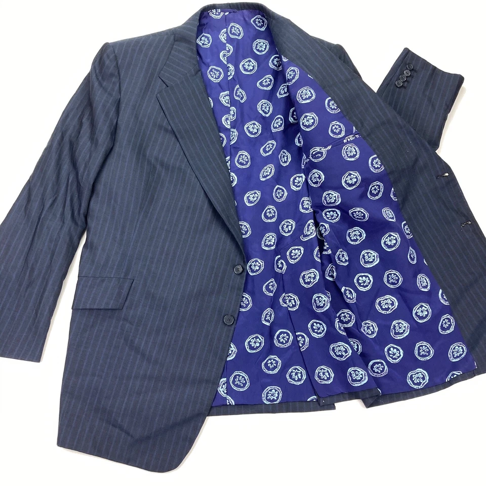 William Fioravanti Mens Bespoke 3-Button Blazer Scarf Lining Blue Stripes • 42 R - Image 1 of 4