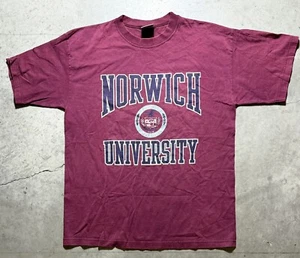 Vintage 90’s Gear For Sports Norwich Cadets University Maroon T-Shirt sz L - Picture 1 of 8