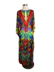 Vestido para mujer Luli Fama Mundo De Colores caftán talla única encubrimiento maxi bohemio - Imagen 1 de 10
