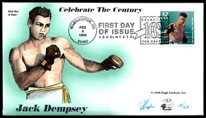 1998 Jack Dempsey Wins Title FDC Celebrate the 20th Century HP Pugh Cachet - Picture 1 of 2