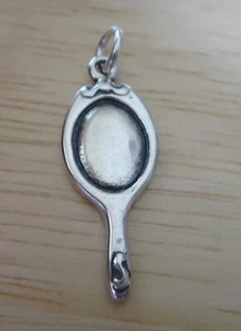 ¡Dije de maquillaje de peluquería espejo de mano de plata de ley 26x10 mm! - Imagen 1 de 3